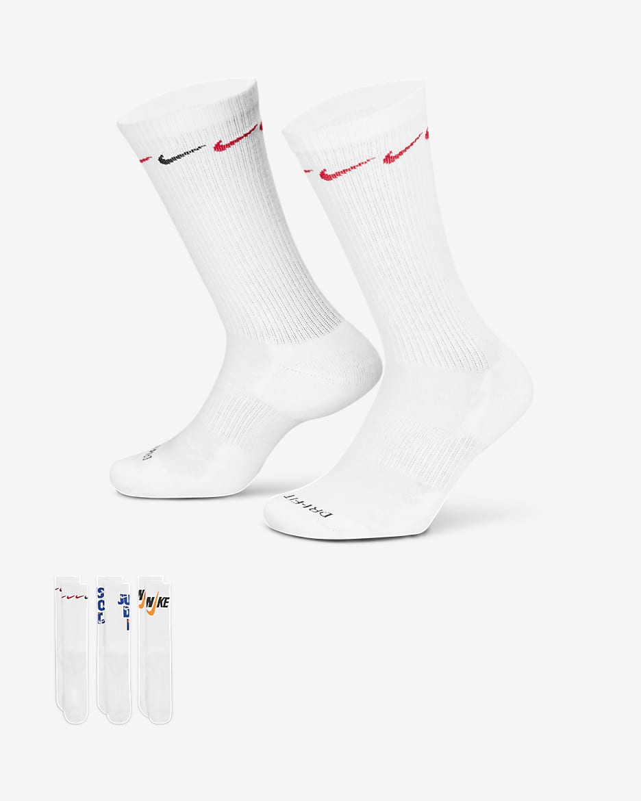 Nike Everyday Plus Cushioned Crew Socks 3 Pairs Nike UK